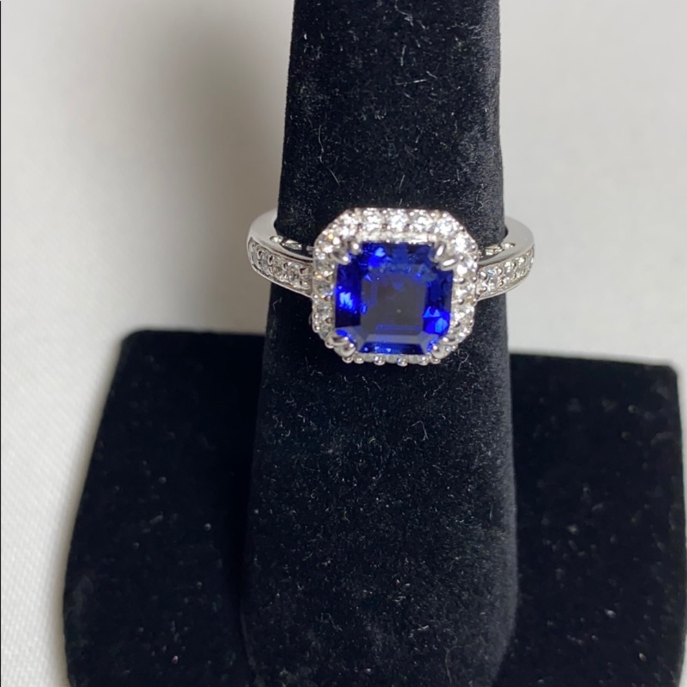 Blue Sapphire CZ Ring - Picture 1 of 7